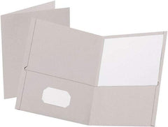OXFORD - 8-1/2 x 11", Letter Size, Orange, Pocket Folders - 11 Point Stock - USA Tool & Supply