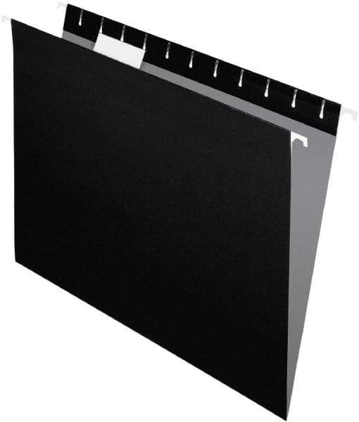 Pendaflex - 8-1/2 x 11", Letter Size, Black, Standard Hanging File Folders - 11 Point Stock, 1/5 Tab Cut Location - USA Tool & Supply