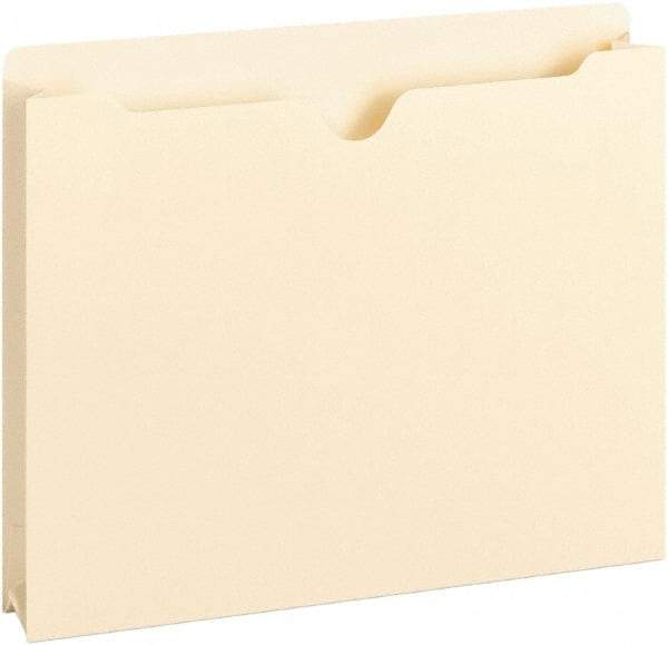 Samsill - 8-1/2 x 11", Letter Size, Manila, File Jacket/Sleeve/Wallet with Expanding Jacket - 11 Point Stock, Straight Tab Cut Location - USA Tool & Supply