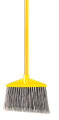 Angle Broom with 10.5" Sweep Area -1" Dia (2.5 cm) Vinyl Coated Metal Handle - USA Tool & Supply