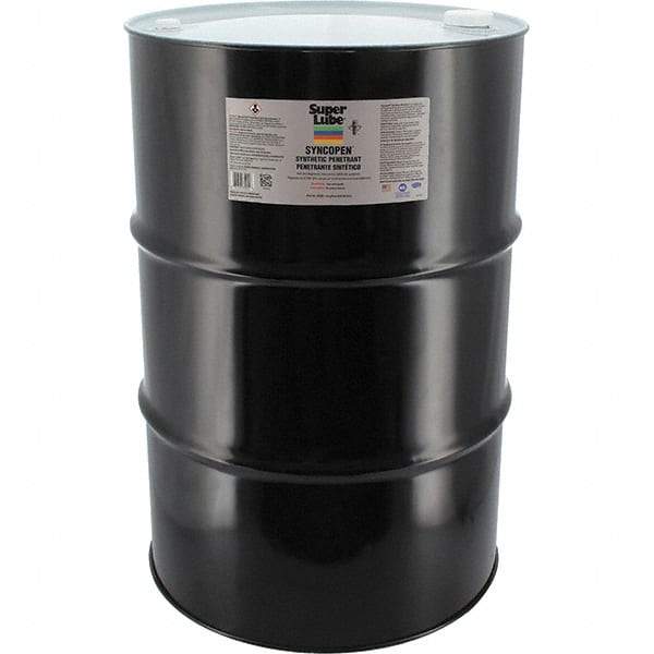Synco Chemical - 55 Gal Drum Synthetic Penetrant - Translucent Brown, -10°F to 180°F, Food Grade - USA Tool & Supply