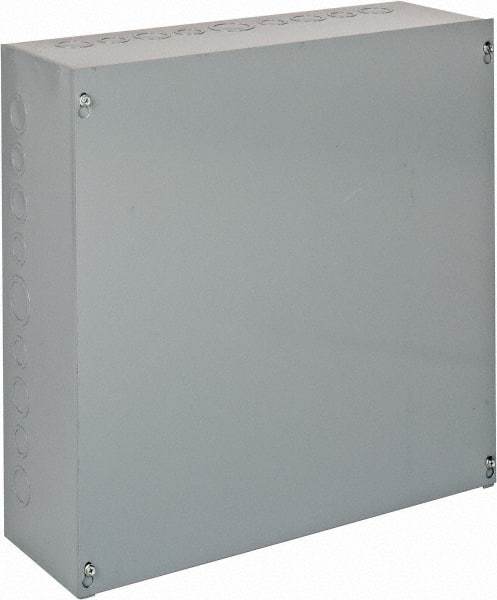 Cooper B-Line - Steel Junction Box Enclosure Screw Flat Cover - NEMA 1, 18" Wide x 18" High x 6" Deep - USA Tool & Supply