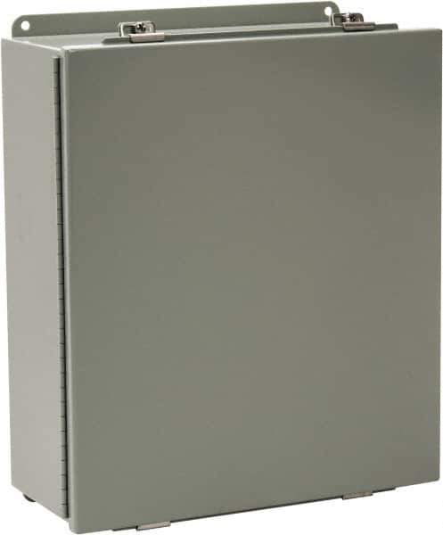 Cooper B-Line - Steel Standard Enclosure Hinge Flat Cover - NEMA 4, 12, 13, 14" Wide x 16" High x 6" Deep, Rainproof & Watertight - USA Tool & Supply