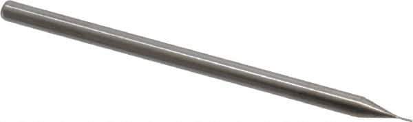 Accupro - 0.01" Diam, 0.05" LOC, 3 Flute Solid Carbide Ball End Mill - Uncoated, Single End, 2-1/2" OAL, 1/8" Shank Diam, Spiral Flute - USA Tool & Supply