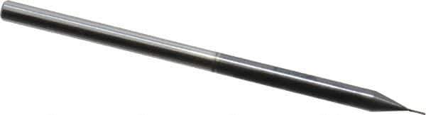 Accupro - 0.01" Diam, 0.05" LOC, 3 Flute Solid Carbide Ball End Mill - AlTiN Finish, Single End, 2-1/2" OAL, 1/8" Shank Diam, Spiral Flute - USA Tool & Supply