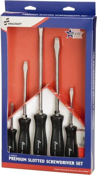 Ability One - 6 Piece Slotted Screwdriver Set - Bit Sizes: Philips #1 to #3 - USA Tool & Supply