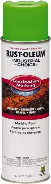 Rust-Oleum - 15 fl oz Green Marking Paint - Water-Based Formula - USA Tool & Supply