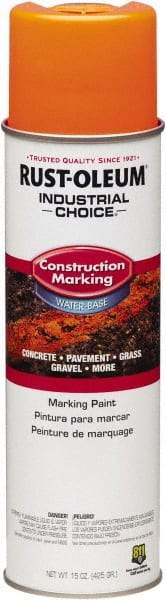 Rust-Oleum - 15 fl oz Orange Marking Paint - Water-Based Formula - USA Tool & Supply