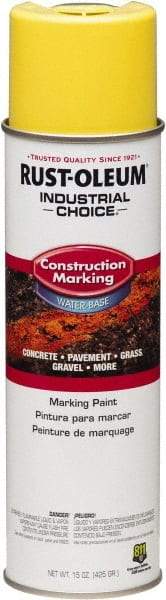 Rust-Oleum - 15 fl oz Yellow Marking Paint - Water-Based Formula - USA Tool & Supply