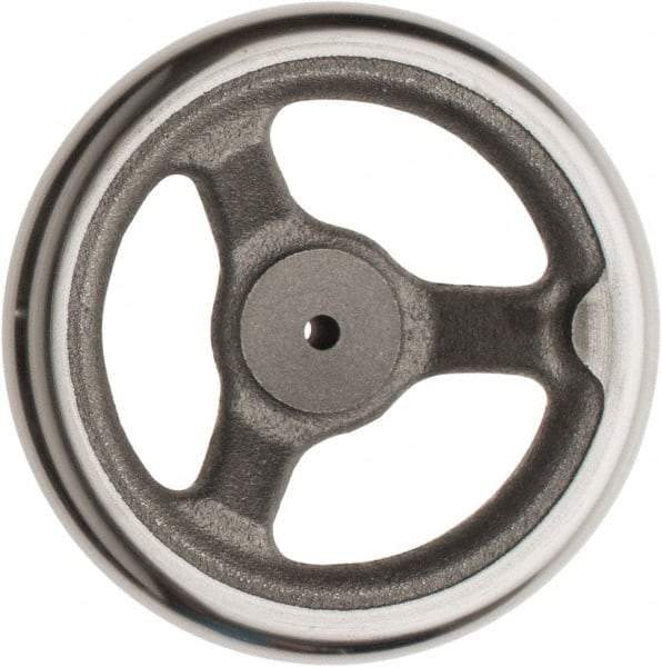 Made in USA - 6", Offset Handwheel - 1-3/8" Hub, Cast Iron, Plain Finish - USA Tool & Supply