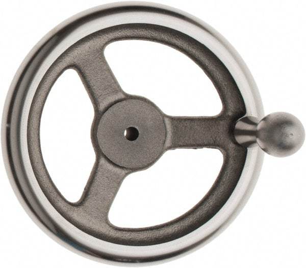 Made in USA - 7", Offset Handwheel - 1-5/8" Hub, Cast Iron, Plain Finish - USA Tool & Supply