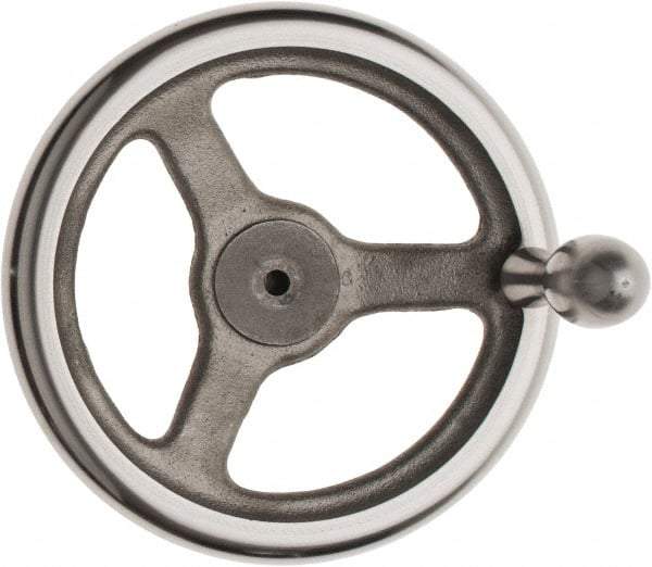 Made in USA - 8", Offset Handwheel - 1-3/4" Hub, Cast Iron, Plain Finish - USA Tool & Supply