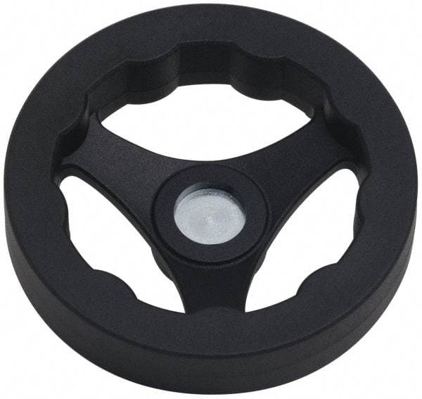 J.W. Winco - 125mm, Handwheel - 24mm Hub, Plastic, Plain Finish - USA Tool & Supply