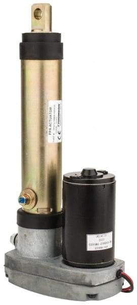 Thomson Industries - 4" Stroke Len, 30% Duty Cycle, 12 Volt, Performance PakLinear Electromechanical Actuator - DC Input, 1.1" per Second, 750 Lb Capacity - USA Tool & Supply