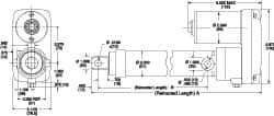 Thomson Industries - 4" Stroke Len, 30% Duty Cycle, 12 Volt, Performance PakLinear Electromechanical Actuator - DC Input, 0.4" per Second, 1,500 Lb Capacity - USA Tool & Supply