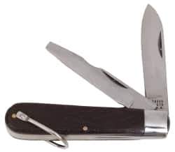 Proto - 3" Blade, Partially Serrated Electrician's Pocket Knife - Wood - USA Tool & Supply
