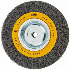 DeWALT - 8" OD, 5/8" Arbor Hole, Crimped Steel Wheel Brush - 3/4" Face Width, 0.014" Filament Diam, 4,000 RPM - USA Tool & Supply