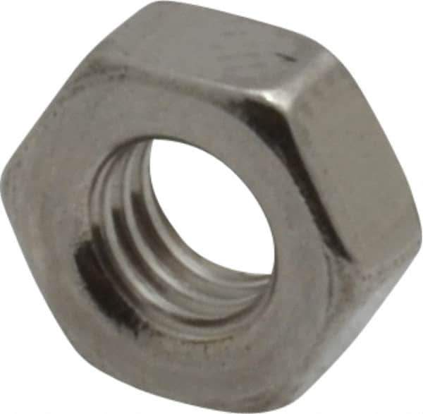 Value Collection - M4x0.70 Metric Coarse Stainless Steel Right Hand Hex Nut - 7mm Across Flats, 3.2mm High, Uncoated - USA Tool & Supply