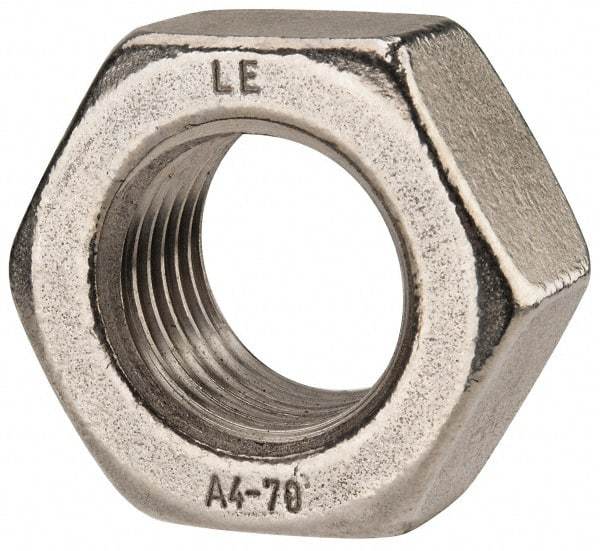 Value Collection - M39x4.00 Metric Coarse Stainless Steel Right Hand Hex Nut - 60mm Across Flats, 31mm High, Uncoated - USA Tool & Supply