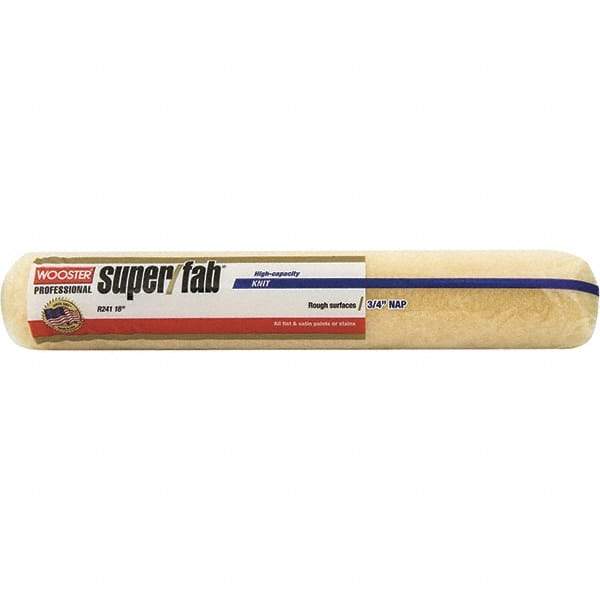 Wooster Brush - 3/4" Nap, 18" Wide Paint Roller - Semi-Rough to Rough Texture, Synthetic Knit - USA Tool & Supply
