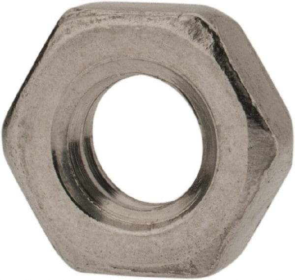 Value Collection - M4x0.70 Metric Coarse Stainless Steel Right Hand Hex Jam Nut - 7mm Across Flats, 2.2mm High, Uncoated - USA Tool & Supply