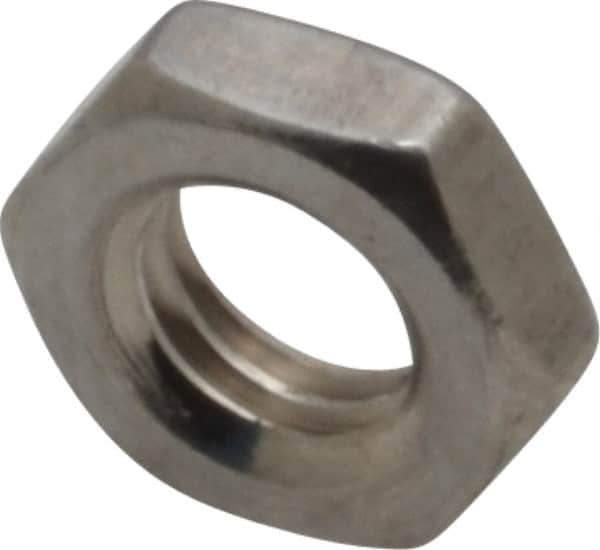 Value Collection - M5x0.80 Metric Coarse Stainless Steel Right Hand Hex Jam Nut - 8mm Across Flats, 2.7mm High, Uncoated - USA Tool & Supply