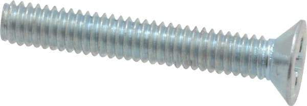 Value Collection - M2.5x0.45 Metric Coarse, 16mm OAL Phillips Drive Machine Screw - Flat Head, Grade 4.8 Steel, Zinc-Plated Finish, Without Washer - USA Tool & Supply
