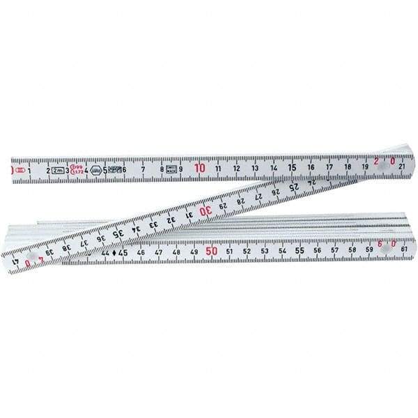 Wiha - Folding Rules Overall Length (Feet): 6.56 Graduation (Inch): 3/32 - USA Tool & Supply