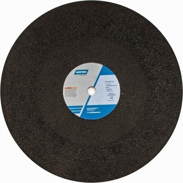 Norton - 20" Zirconia Alumina Cutoff Wheel - 3/16" Thick, 1" Arbor, 2,710 Max RPM, Use with Stationary Grinders - USA Tool & Supply