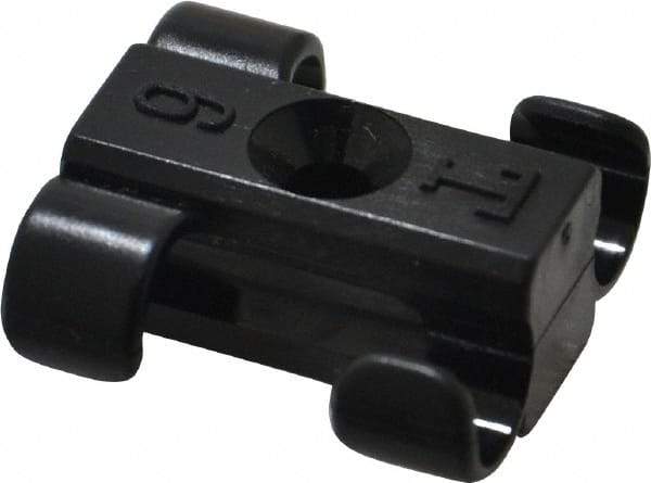 Midwest Control - 1/4 to 5/16 Hose OD, Multitube Holder - Black, 2 Slots, 0.8" OAL, 0.12" Mounting Hole, For Use With Tubes, Wires, Hose & Pipe - USA Tool & Supply