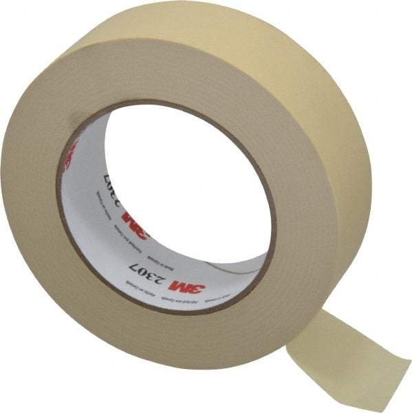3M - 1-1/2" Wide x 60 Yd Long Tan Paper Masking Tape - Series 2307, 5.2 mil Thick, 23 In/Lb Tensile Strength - USA Tool & Supply