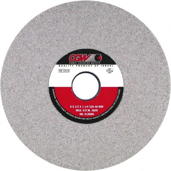 Camel Grinding Wheels - 10" Diam x 3" Hole x 1" Thick, J Hardness, 60 Grit Surface Grinding Wheel - Aluminum Oxide, Type 1, Medium Grade, Vitrified Bond, No Recess - USA Tool & Supply