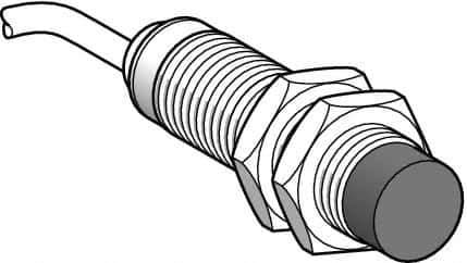 Telemecanique Sensors - NPN, PNP, NC, 8mm Detection, Cylinder, Inductive Proximity Sensor - 3 Wires, IP67, 24 to 48 VDC, M18x1 Thread, 41mm Long - USA Tool & Supply