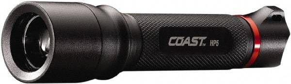Coast Cutlery - White LED Bulb, 121 Lumens, Industrial/Tactical Flashlight - Black Aluminum Body, 1 AA Alkaline Battery Included - USA Tool & Supply