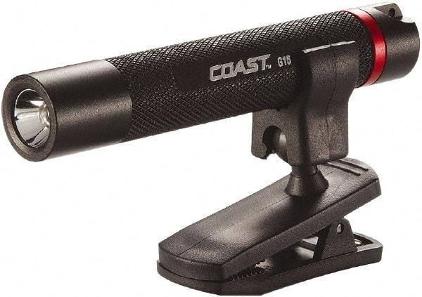 Coast Cutlery - White LED Bulb, 18 Lumens, Hands-free Flashlight - Black Aluminum Body, 1 AAA Alkaline Battery Included - USA Tool & Supply