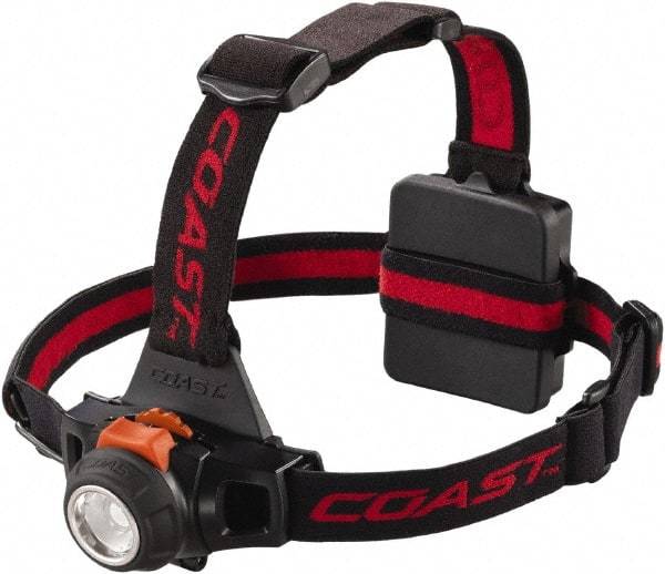 Coast Cutlery - White LED Bulb, 330 Lumens, Hands-free Flashlight - Black Plastic Body, 3 AA Alkaline Batteries Included - USA Tool & Supply