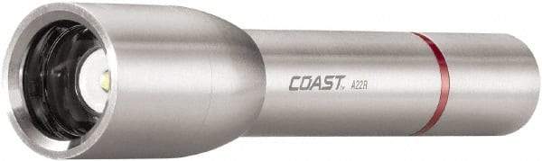 Coast Cutlery - White LED Bulb, 340 Lumens, Industrial/Tactical Flashlight - Silver Stainless Steel Body, 3 AA Batteries Included - USA Tool & Supply