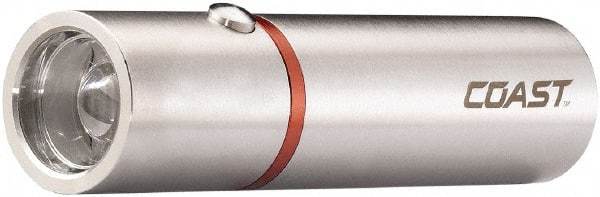 Coast Cutlery - White LED Bulb, 330 Lumens, Mini Flashlight - Silver Stainless Steel Body, 3 AAA Alkaline Batteries Included - USA Tool & Supply
