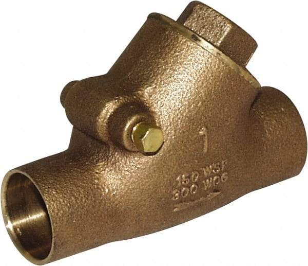 Legend Valve - 1-1/4" Lead Free Bronze Check Valve - Y-Pattern, C x C Sweat, 300 WOG - USA Tool & Supply