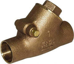 Legend Valve - 1-1/4" Lead Free Bronze Check Valve - Y-Pattern, C x C Sweat, 300 WOG - USA Tool & Supply