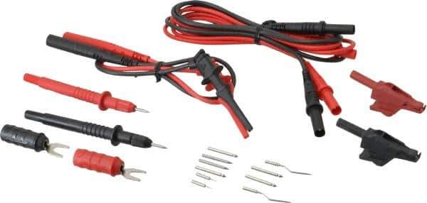 Pomona - Black/Red Electrical Test Equipment Leads Set - Use with Electronic Bench Digital Multimeters - USA Tool & Supply