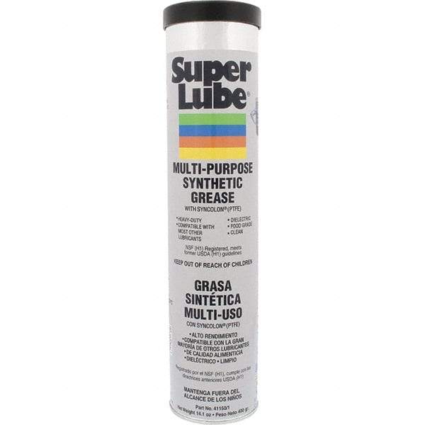 Synco Chemical - 14.1 oz Cartridge Synthetic General Purpose Grease - Translucent White, Food Grade, 450°F Max Temp, NLGIG 1, - USA Tool & Supply