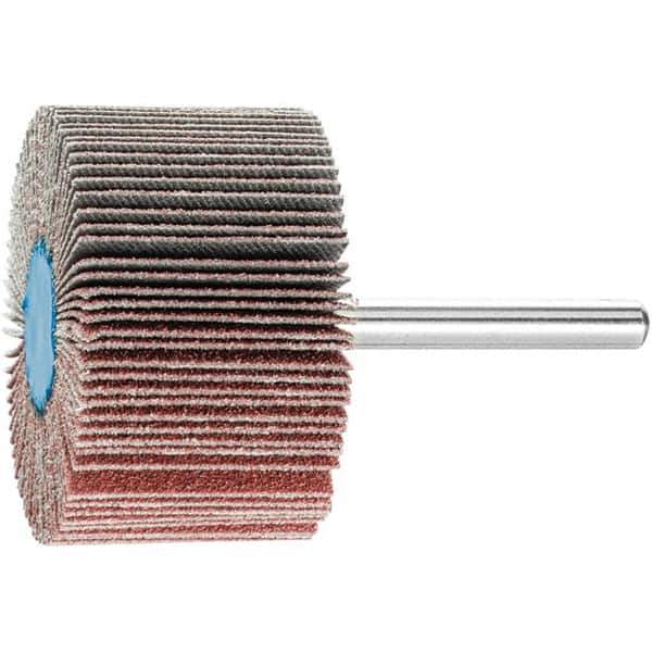 PFERD - 2" Diam x 1" Face Width, Aluminum Oxide Coated Mounted Flap Wheel - 1/4" Shank Mount, 80 Grit, 23,000 Max RPM - USA Tool & Supply