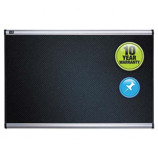 Quartet - Cork Bulletin Boards Style: Embossed Foam Bulletin Color: Black - USA Tool & Supply