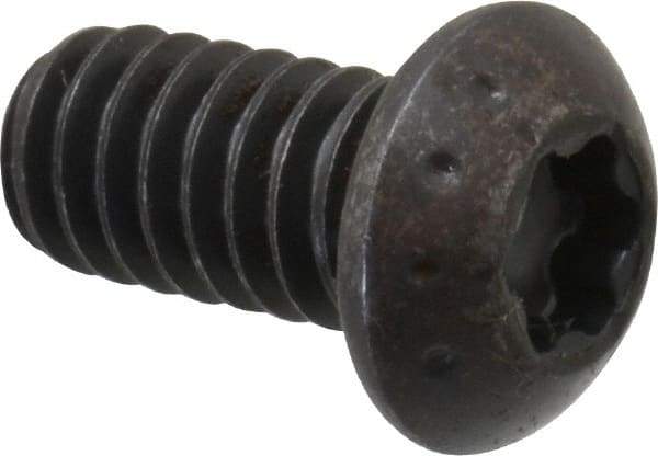 Camcar - 1/4-20 UNC Torx Plus Drive, Button Screw - Alloy Steel, Black Oxide Finish, Fully Threaded, 1/2" Length Under Head - USA Tool & Supply