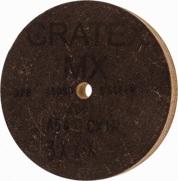 Cratex - 3" Diam x 1/4" Hole x 3/8" Thick, 54 Grit Surface Grinding Wheel - Aluminum Oxide, Type 1, Coarse Grade, 18,080 Max RPM, No Recess - USA Tool & Supply