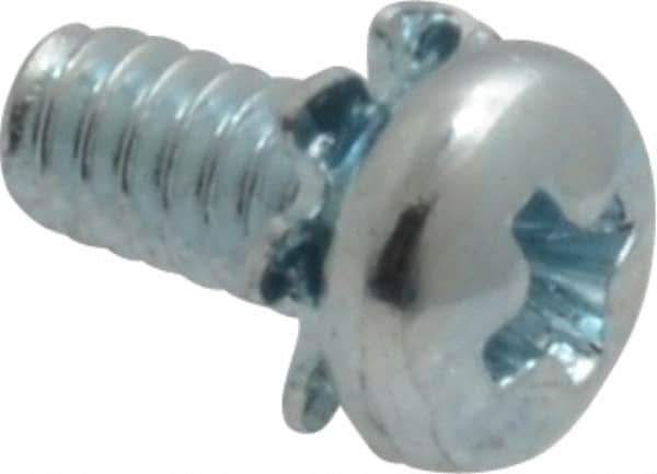 Value Collection - #4-40 UNC, 1/4" Length Under Head Phillips Drive Machine Screw - Pan Head, Grade J82 Steel, Zinc-Plated Finish, External Tooth - USA Tool & Supply