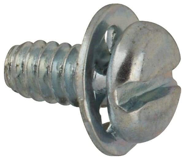Value Collection - #4-40 UNC, 1/4" Length Under Head Slotted Drive Machine Screw - Pan Head, Grade J82 Steel, Zinc-Plated Finish, Internal Tooth - USA Tool & Supply