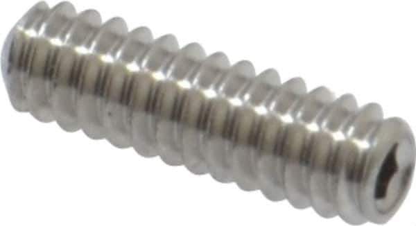 Value Collection - #4-40 UNC, 3/8" OAL, Cup Point Set Screw - Grade 18-8 Stainless Steel, 0.05" Key - USA Tool & Supply