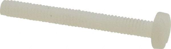 Made in USA - #8-32 UNC, 1-1/2" Length Under Head Slotted Drive Machine Screw - Binding Head, Grade 6/6 Nylon, Uncoated, Without Washer - USA Tool & Supply